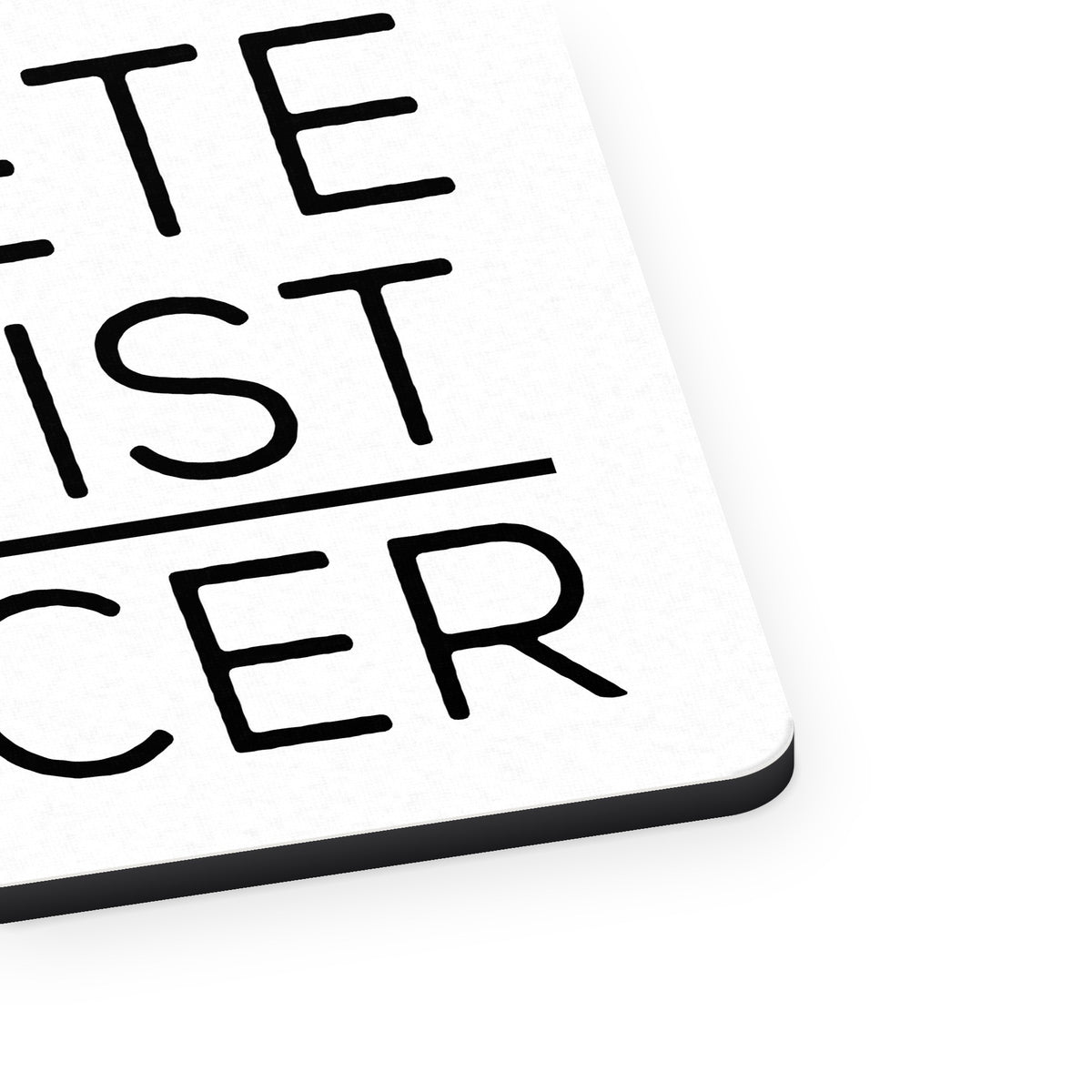 Athlete + Artist = Dancer mouse pad, close-up of the fabric surface and rubber edge