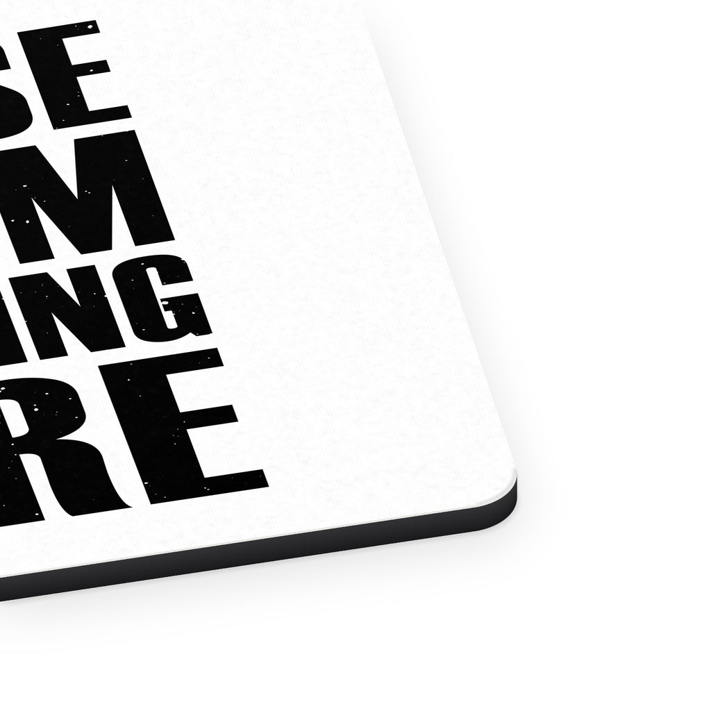 Excuse Me I'm Dancing Here mouse pad, close-up of the fabric surface and rubber edge