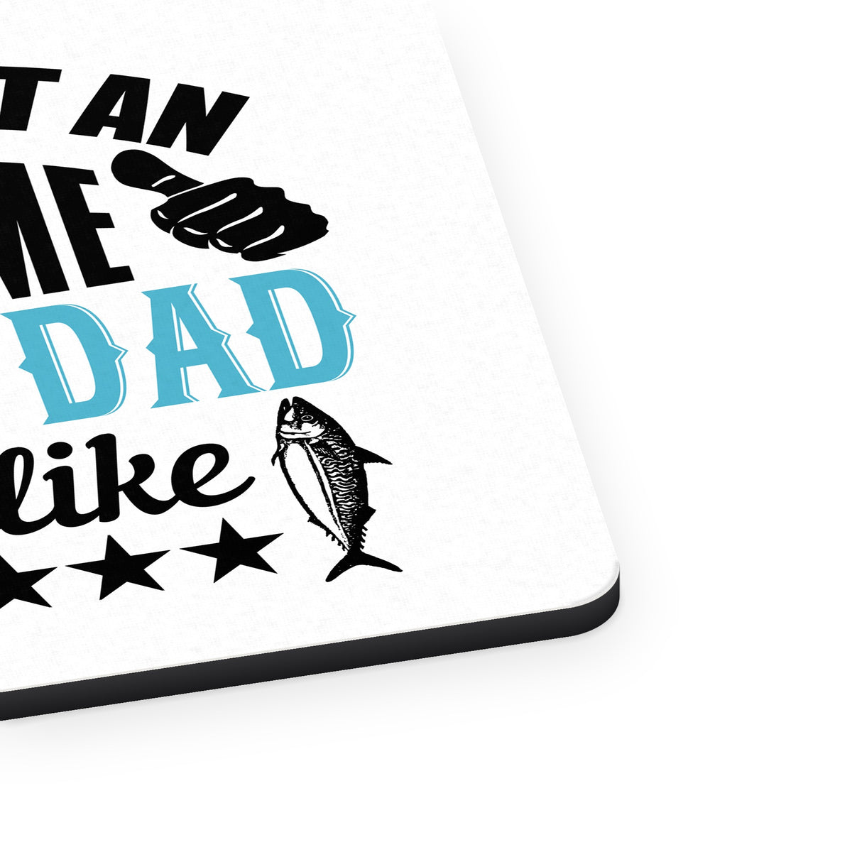 This is What Awesome Fishing Dad Looks Like mouse pad, close-up of the fabric surface and rubber edge
