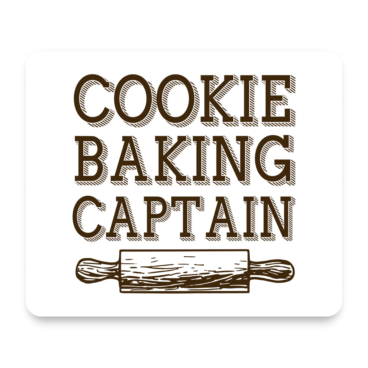 Cookie Baking Captain Rolling Pin mouse pad, front view