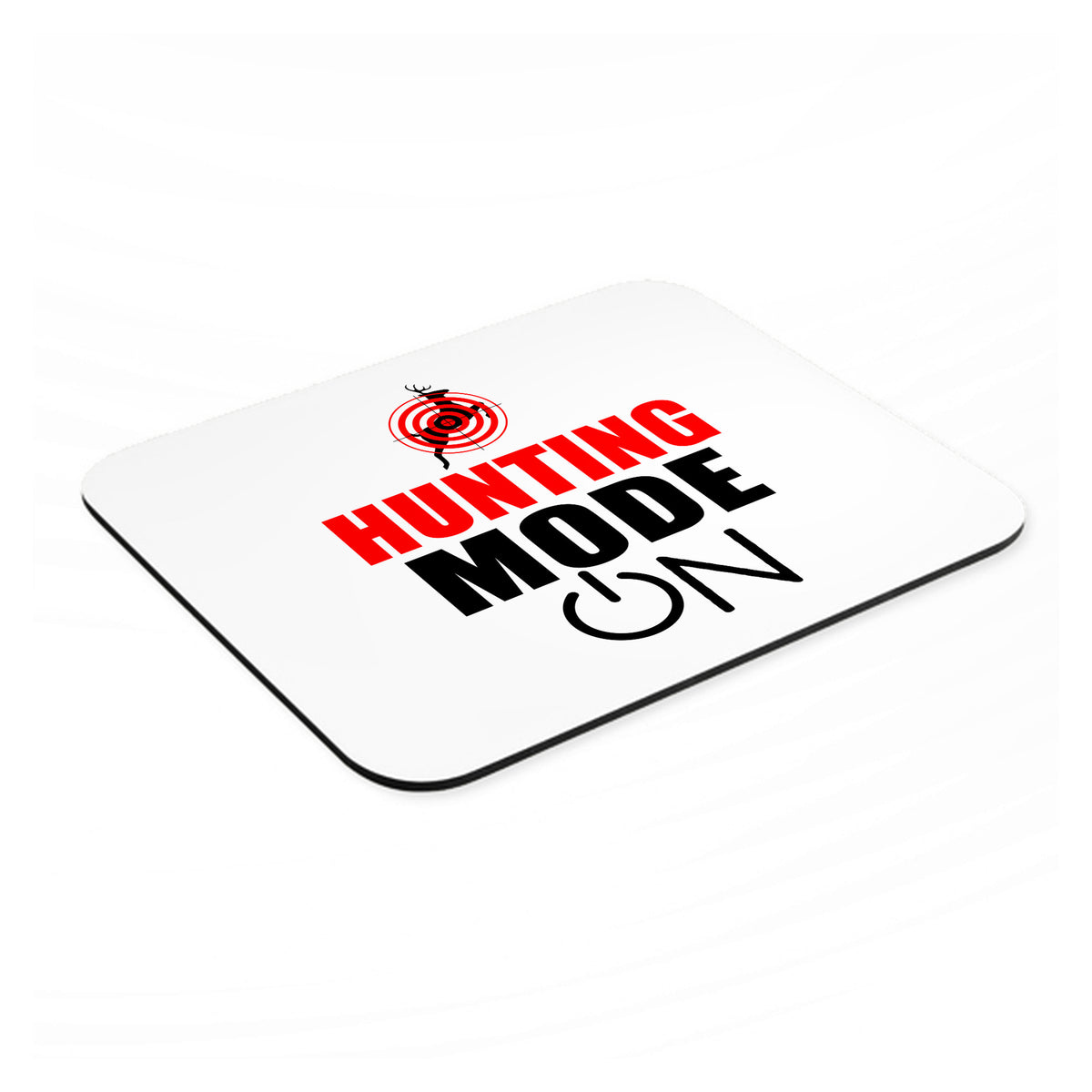 Hunting Mode - ON mouse pad, angled view showing the 1/4 inch thick base