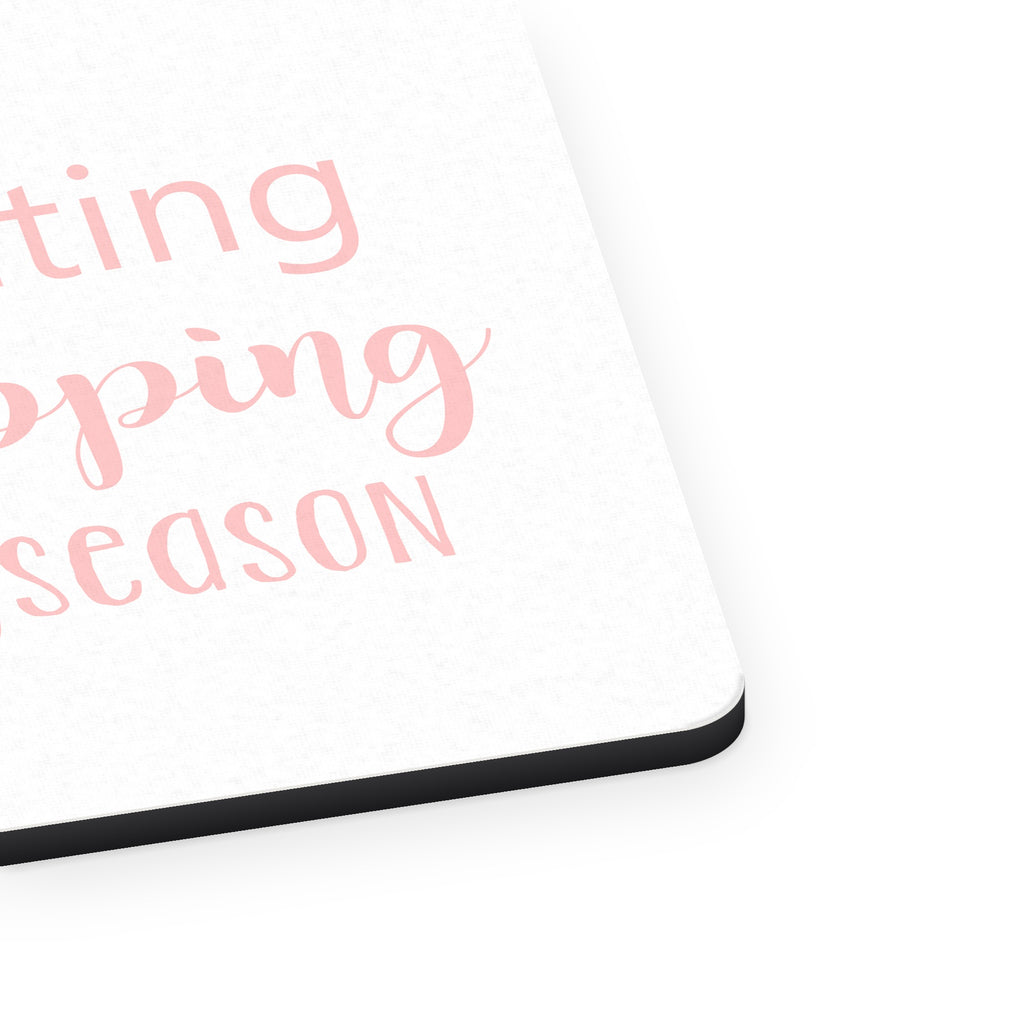 He's Hunting - I'm Shopping - #shoppingseason mouse pad, close-up of the fabric surface and rubber edge