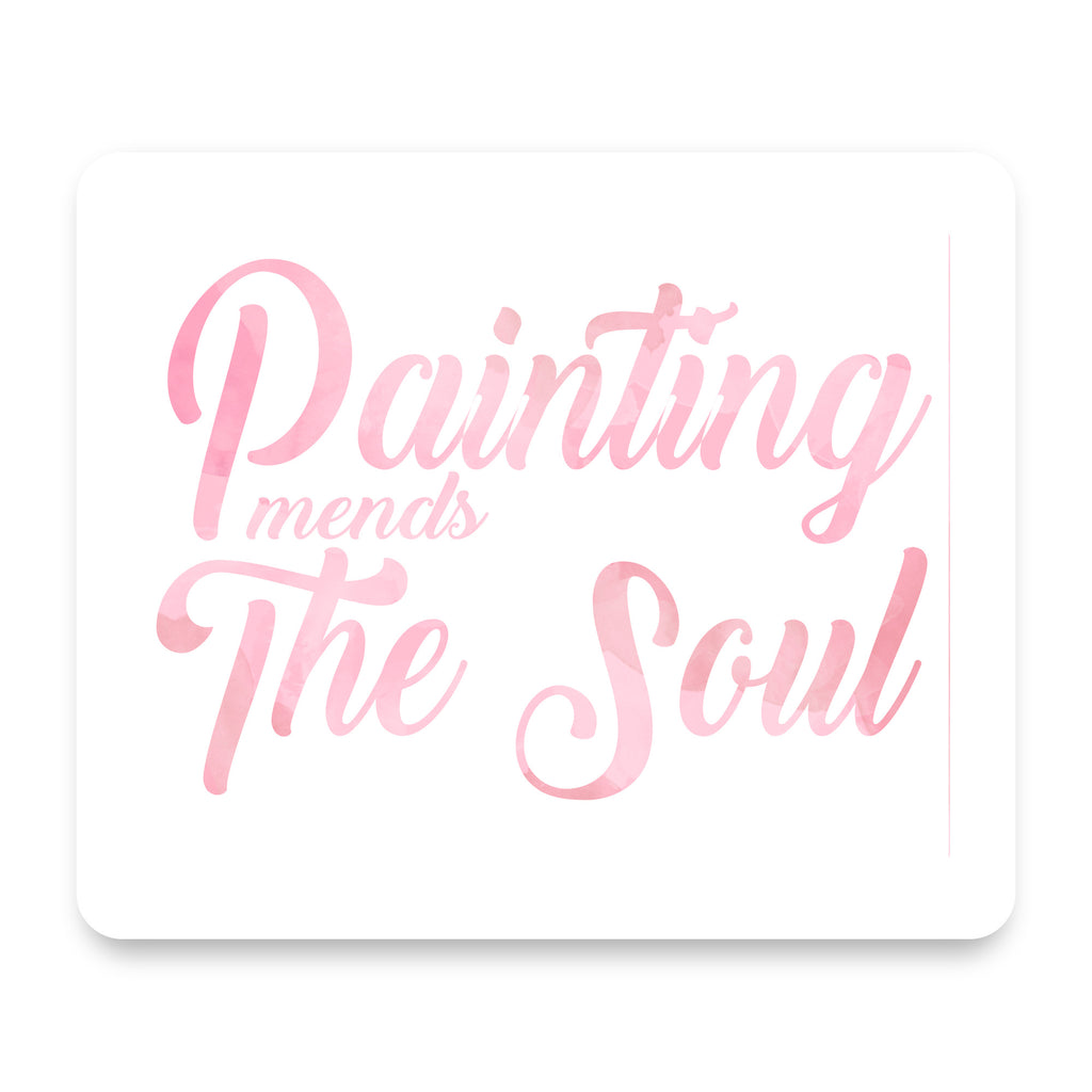 Painting Mends the Soul mouse pad, front view