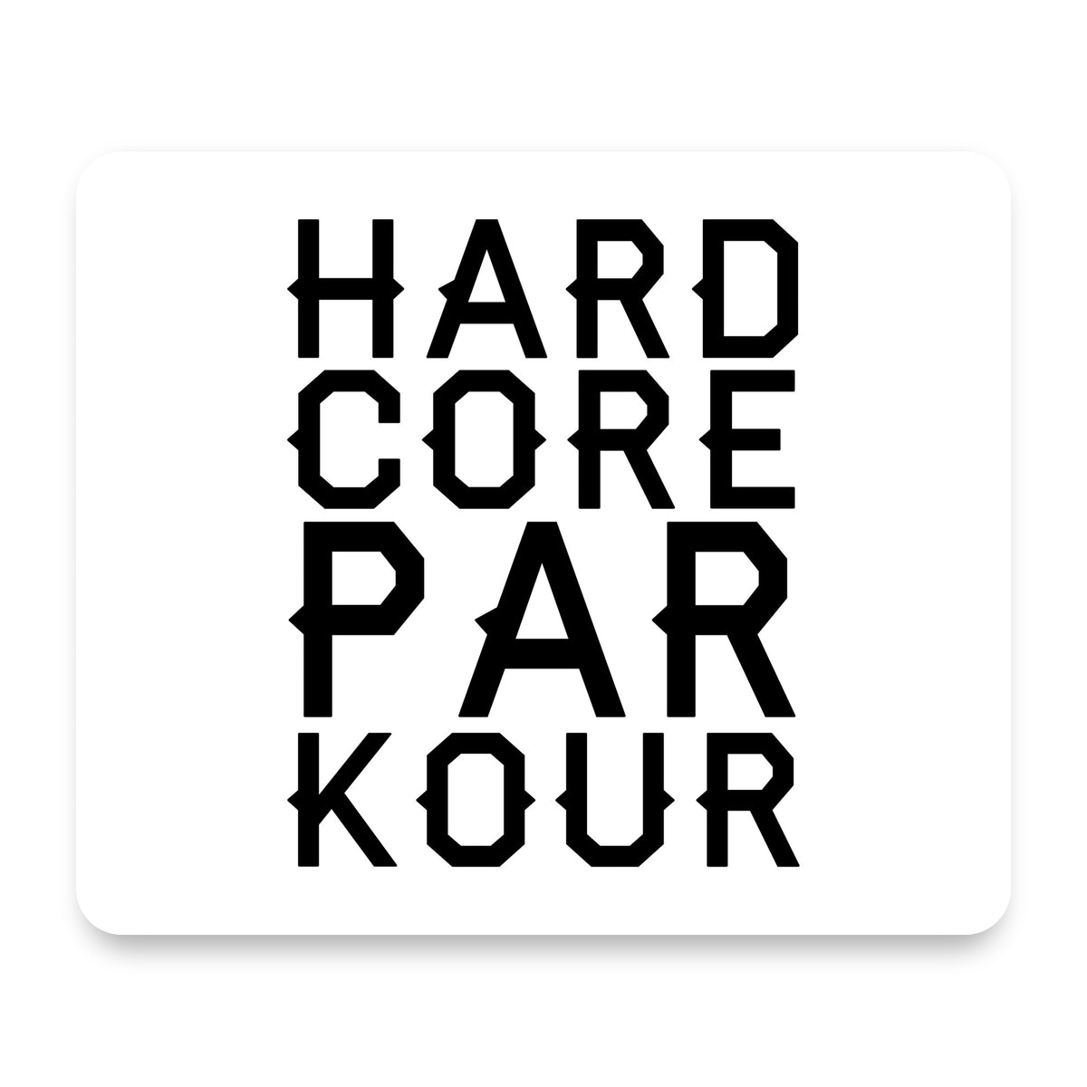 Hard Core Parkour mouse pad, front view