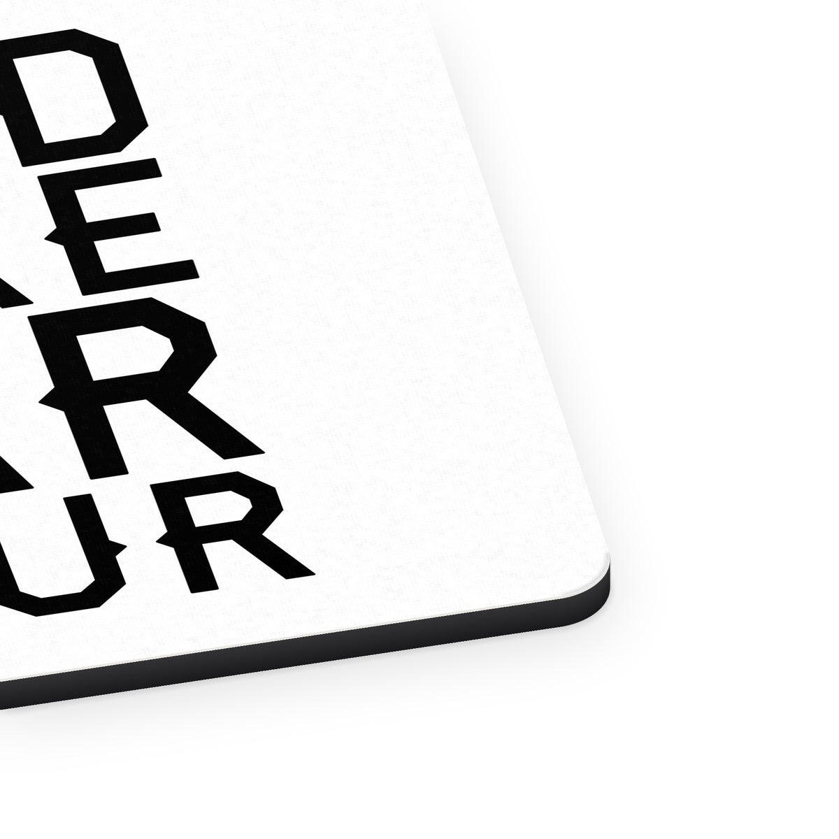 Hard Core Parkour mouse pad, close-up of the fabric surface and rubber edge