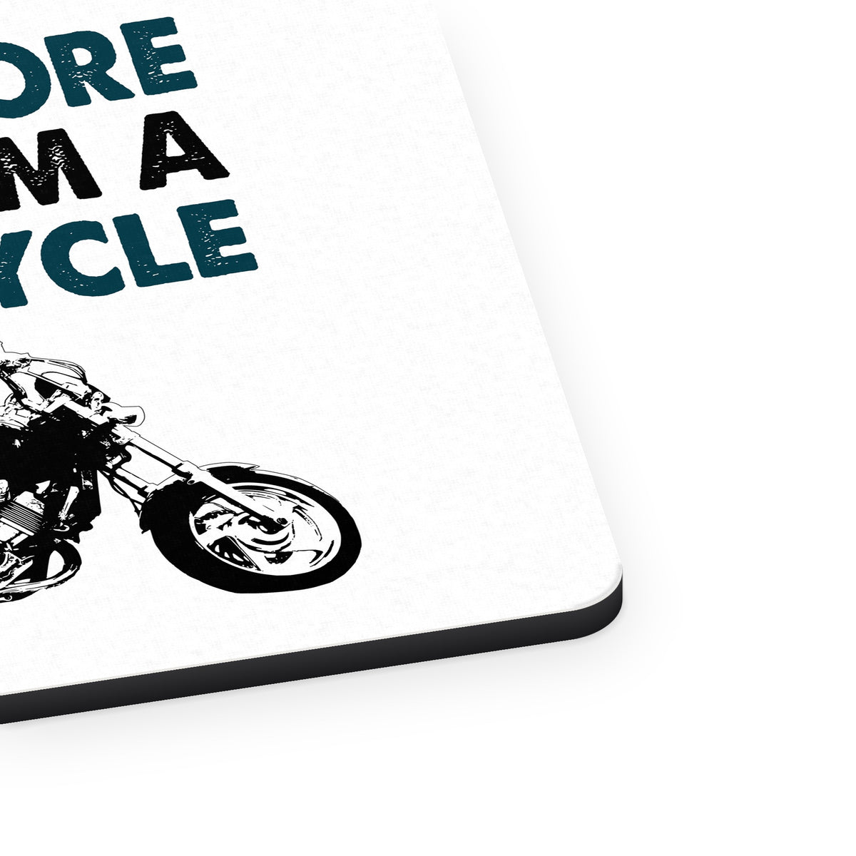I Don't Snore, I Dream I'm a Motorcycle mouse pad, close-up of the fabric surface and rubber edge