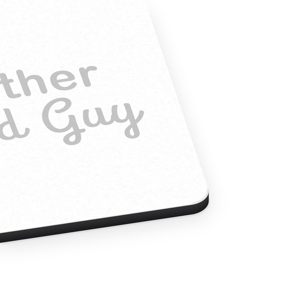 Just Another Sexy Bald Guy mouse pad, close-up of the fabric surface and rubber edge