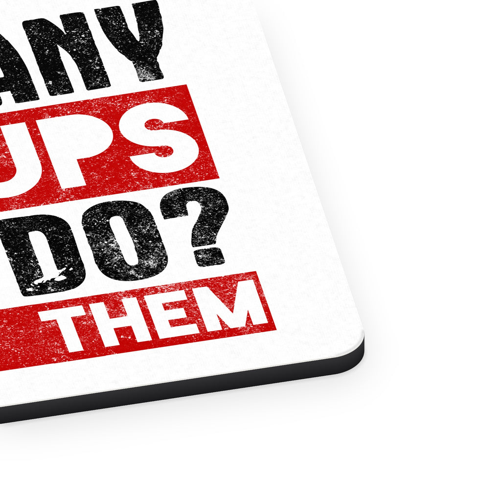 How Many Pushups? All of Them mouse pad, close-up of the fabric surface and rubber edge