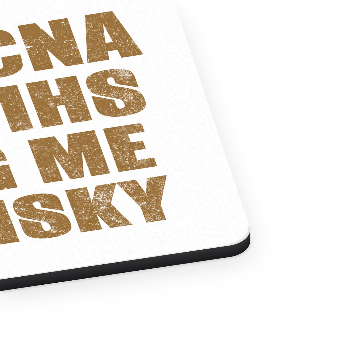 If You Can Read This Brink Me a Whiskey mouse pad, close-up of the fabric surface and rubber edge