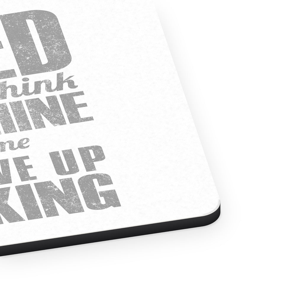 I Used to Think Moonshine Was Bad For Me mouse pad, close-up of the fabric surface and rubber edge