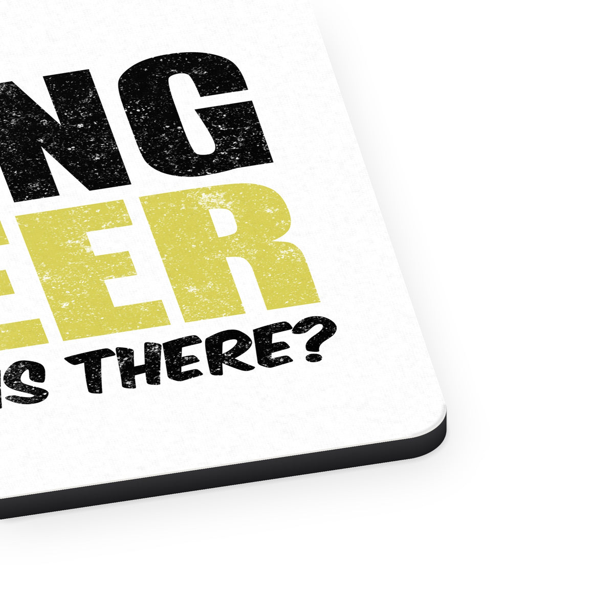 Fishing & Beer. What Else is There? mouse pad, close-up of the fabric surface and rubber edge