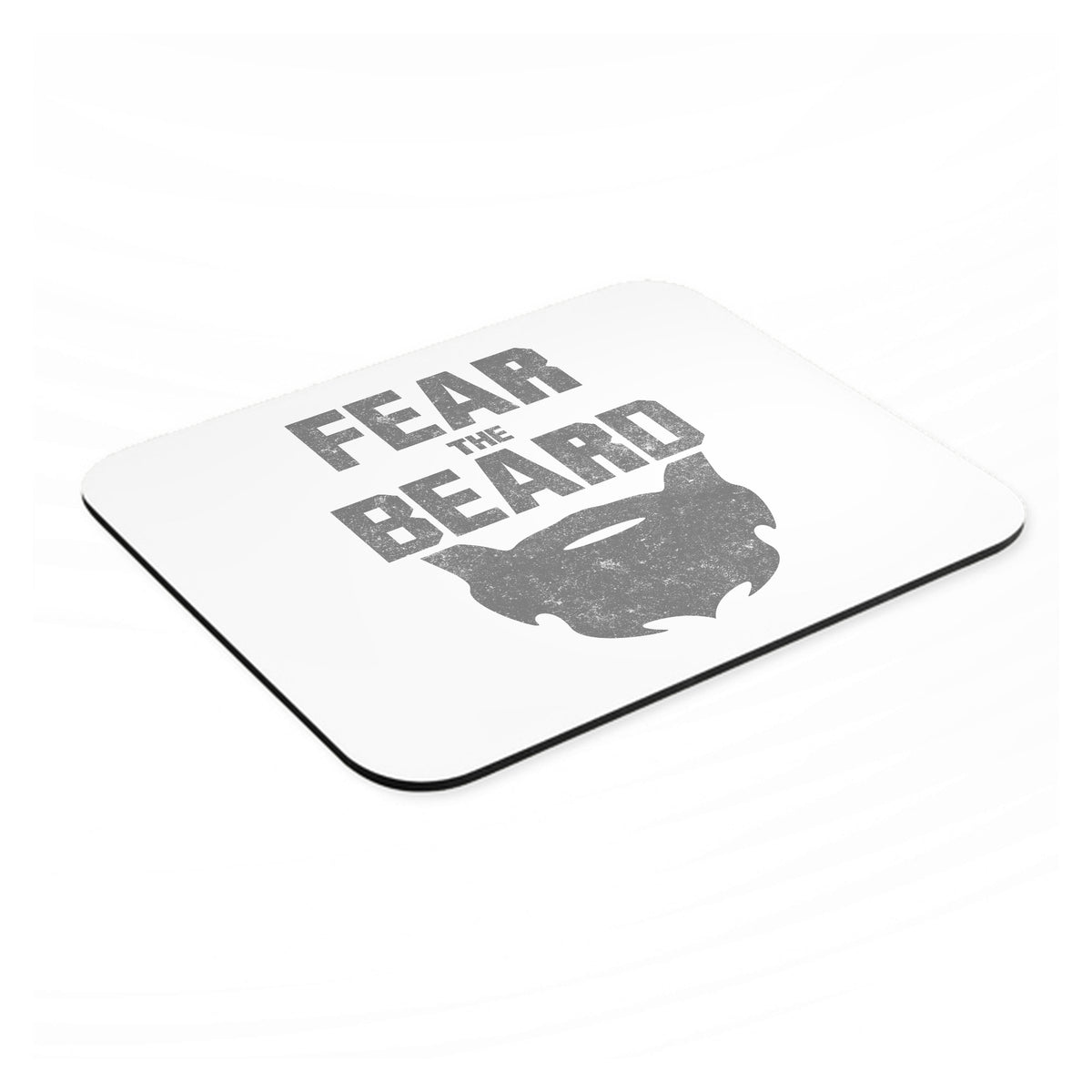 Fear the Beard mouse pad, angled view showing the 1/4 inch thick base
