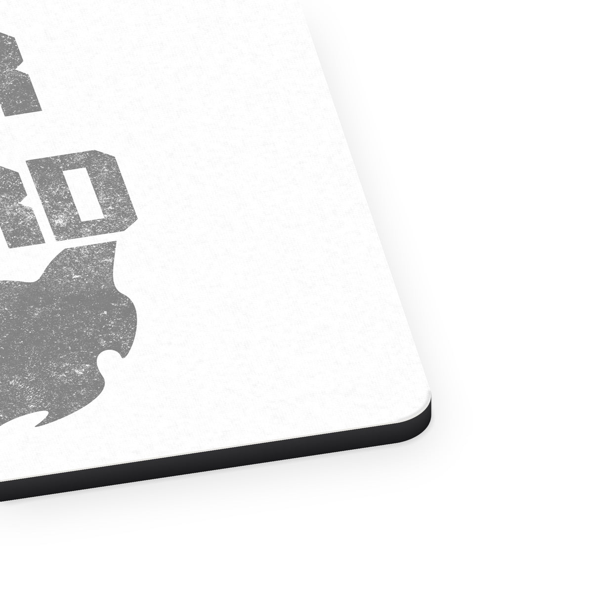 Fear the Beard mouse pad, close-up of the fabric surface and rubber edge