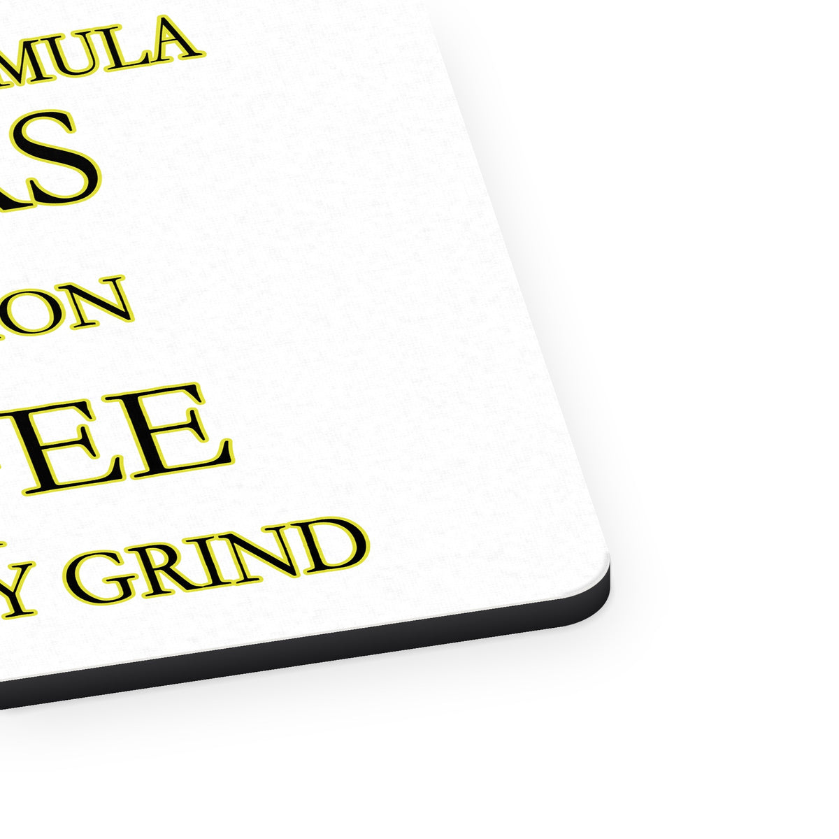 Success Formula - Cigars & Coffee mouse pad, close-up of the fabric surface and rubber edge