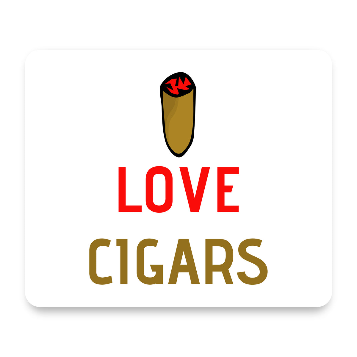 I Love Cigars mouse pad, front view