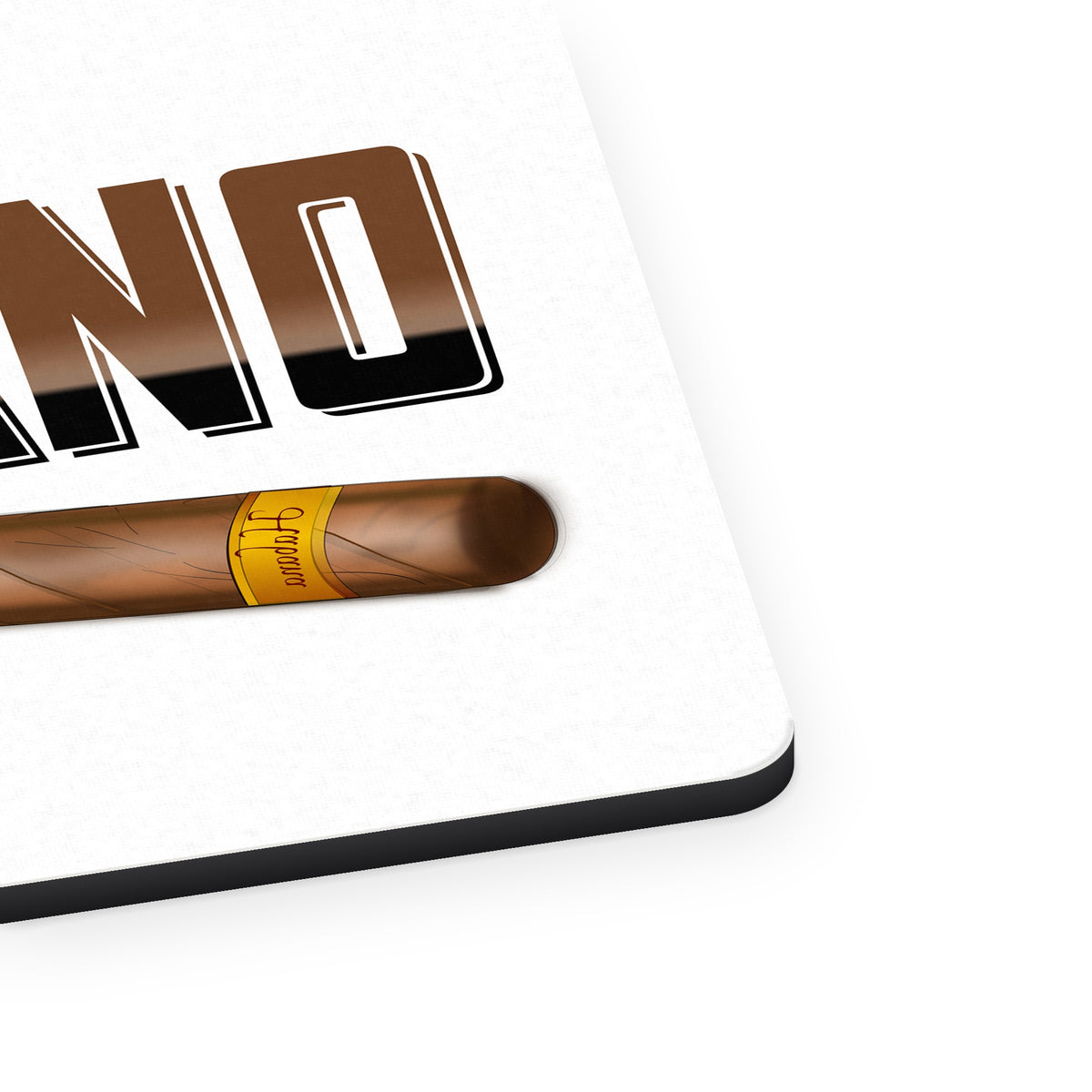 Cubano. Cigars mouse pad, close-up of the fabric surface and rubber edge