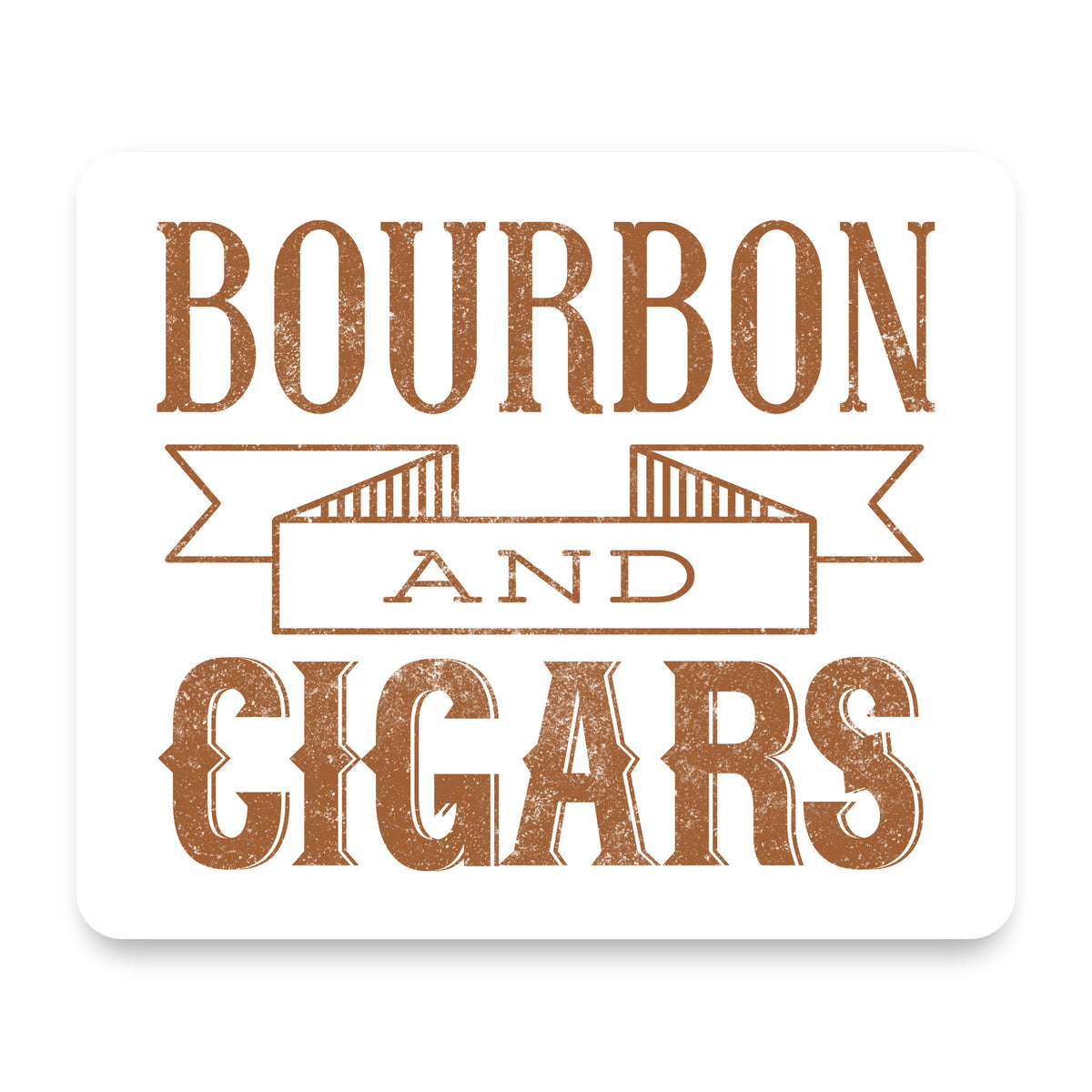 Bourbon and Cigars mouse pad, front view