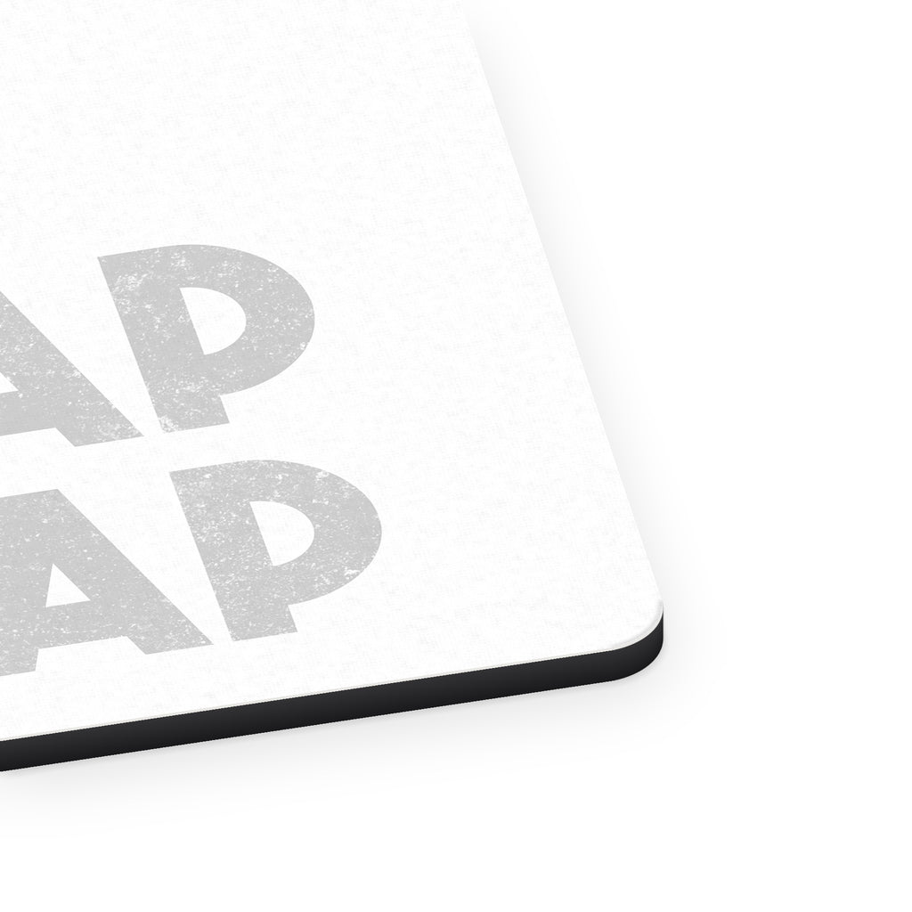 Tap Snap or Nap mouse pad, close-up of the fabric surface and rubber edge