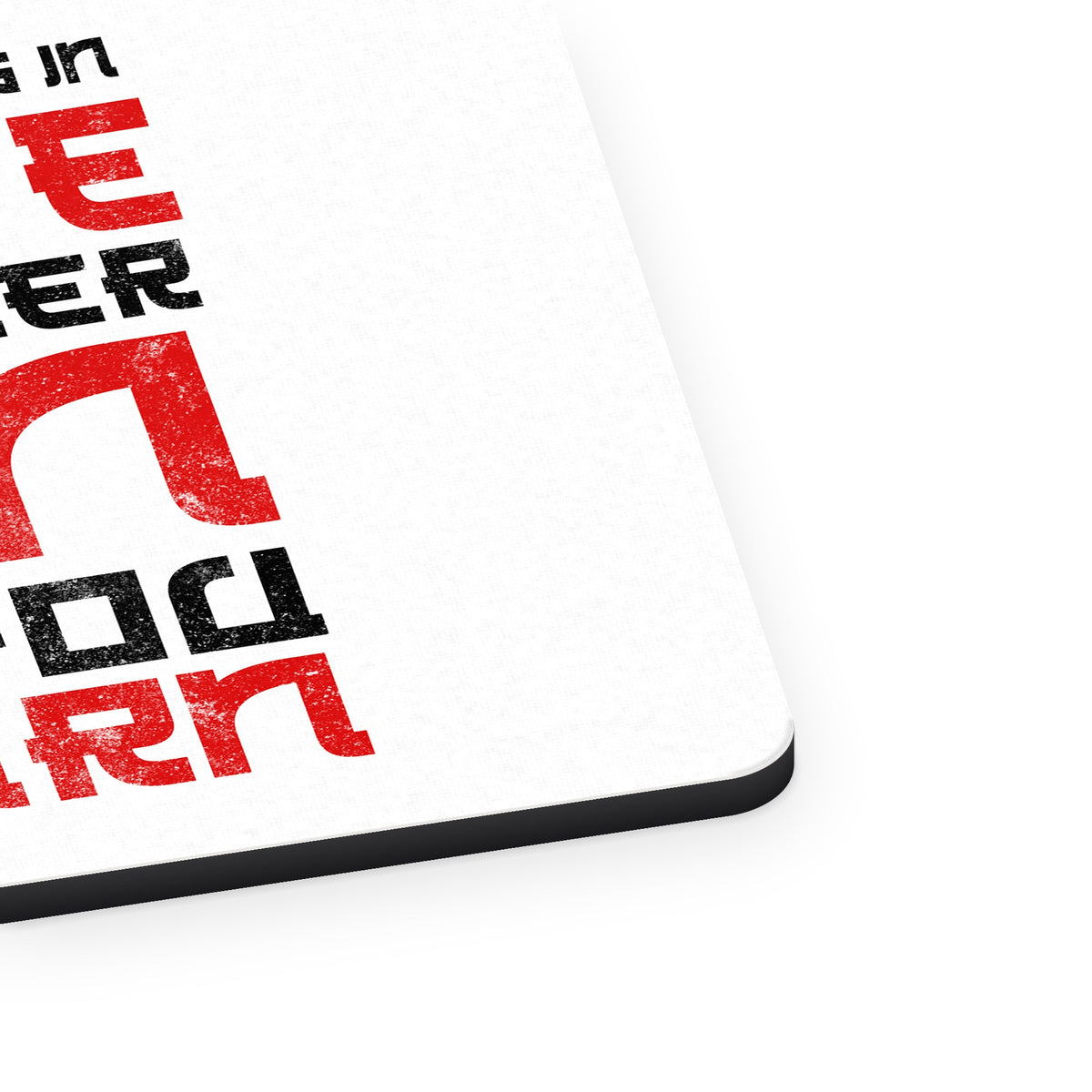 No Losing in Karate - Win Or Learn mouse pad, close-up of the fabric surface and rubber edge