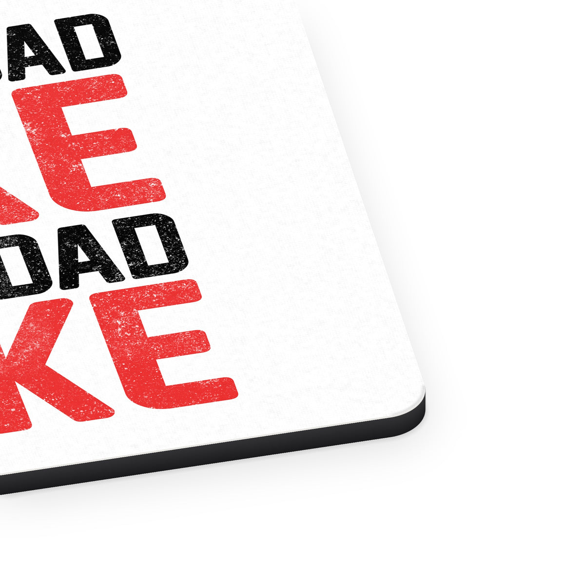 Ain't No Bad Joke Like a Dad Joke mouse pad, close-up of the fabric surface and rubber edge