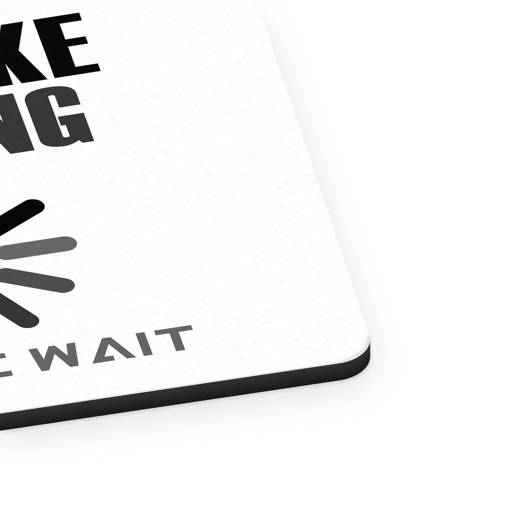 Dad Joke Loading Please Wait mouse pad, close-up of the fabric surface and rubber edge