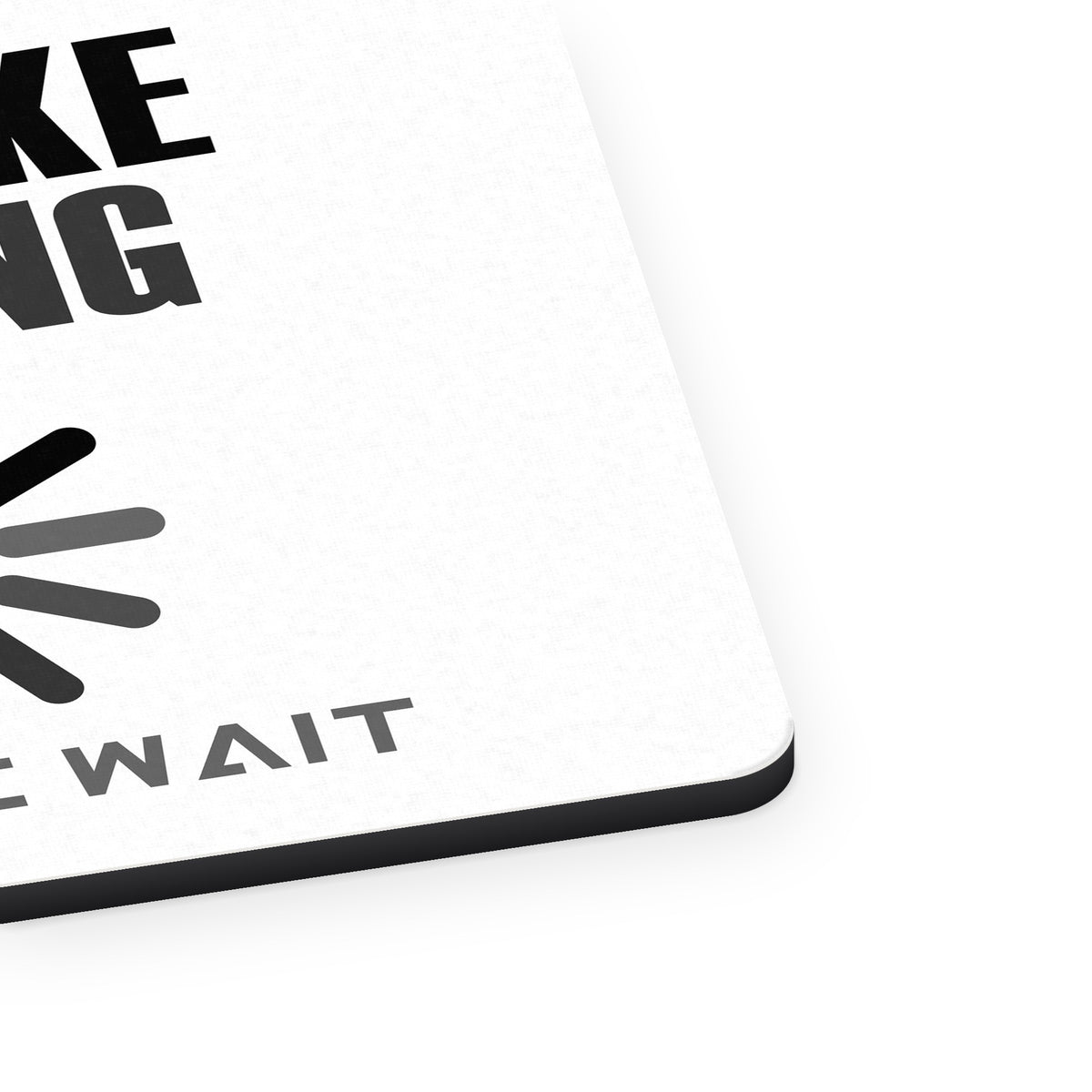 Dad Joke Loading Please Wait mouse pad, close-up of the fabric surface and rubber edge