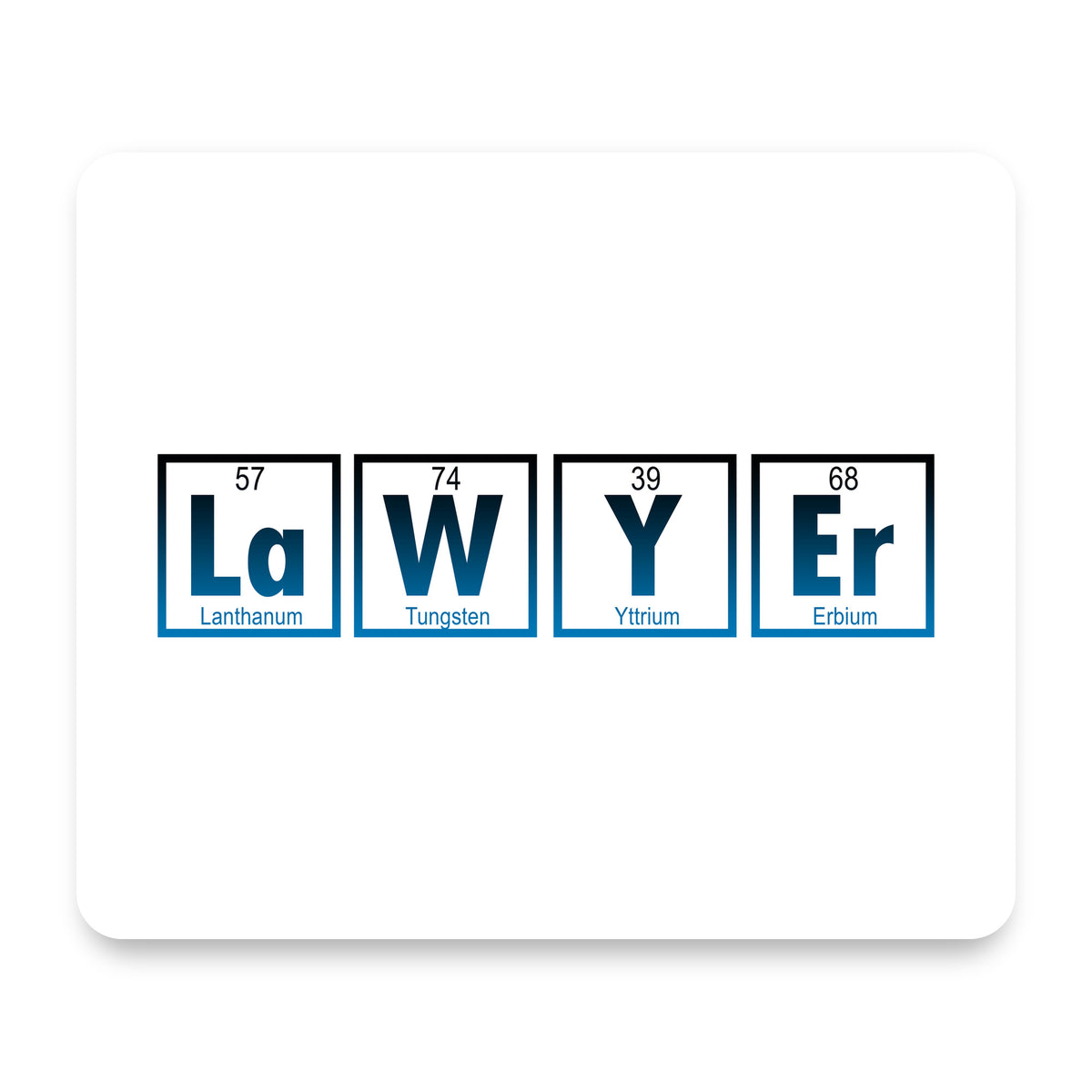 Lawyer Elements Periodic Table mouse pad, front view