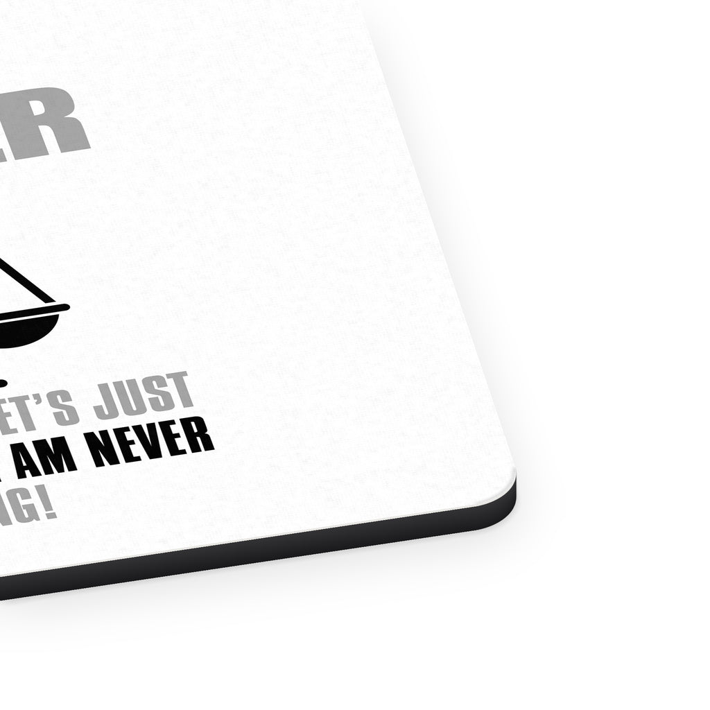 I'm A Lawyer Let's Assume I Am Never Wrong mouse pad, close-up of the fabric surface and rubber edge