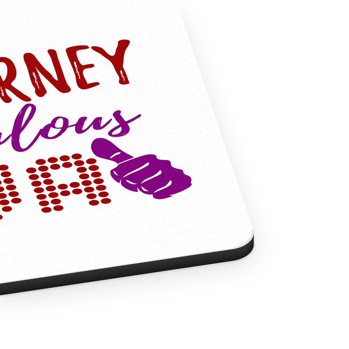 This Attorney is a Fabulous Diva mouse pad, close-up of the fabric surface and rubber edge