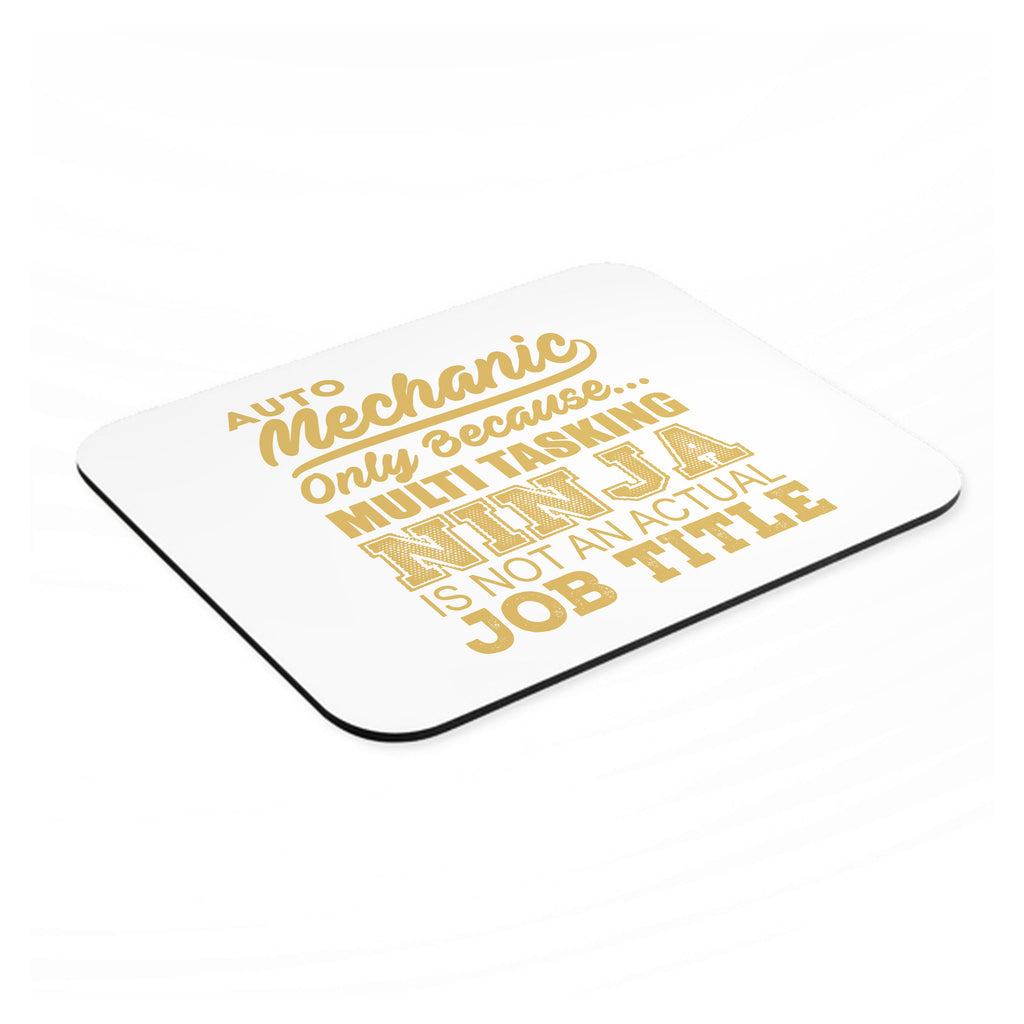 Auto Mechanic Multi Tasking Ninja mouse pad, angled view showing the 1/4 inch thick base