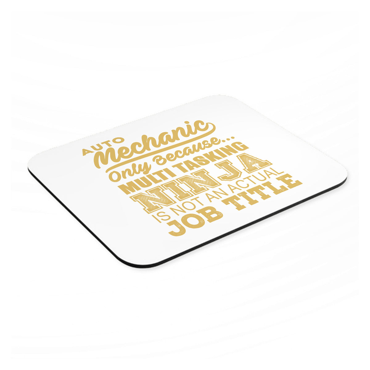 Auto Mechanic Multi Tasking Ninja mouse pad, angled view showing the 1/4 inch thick base