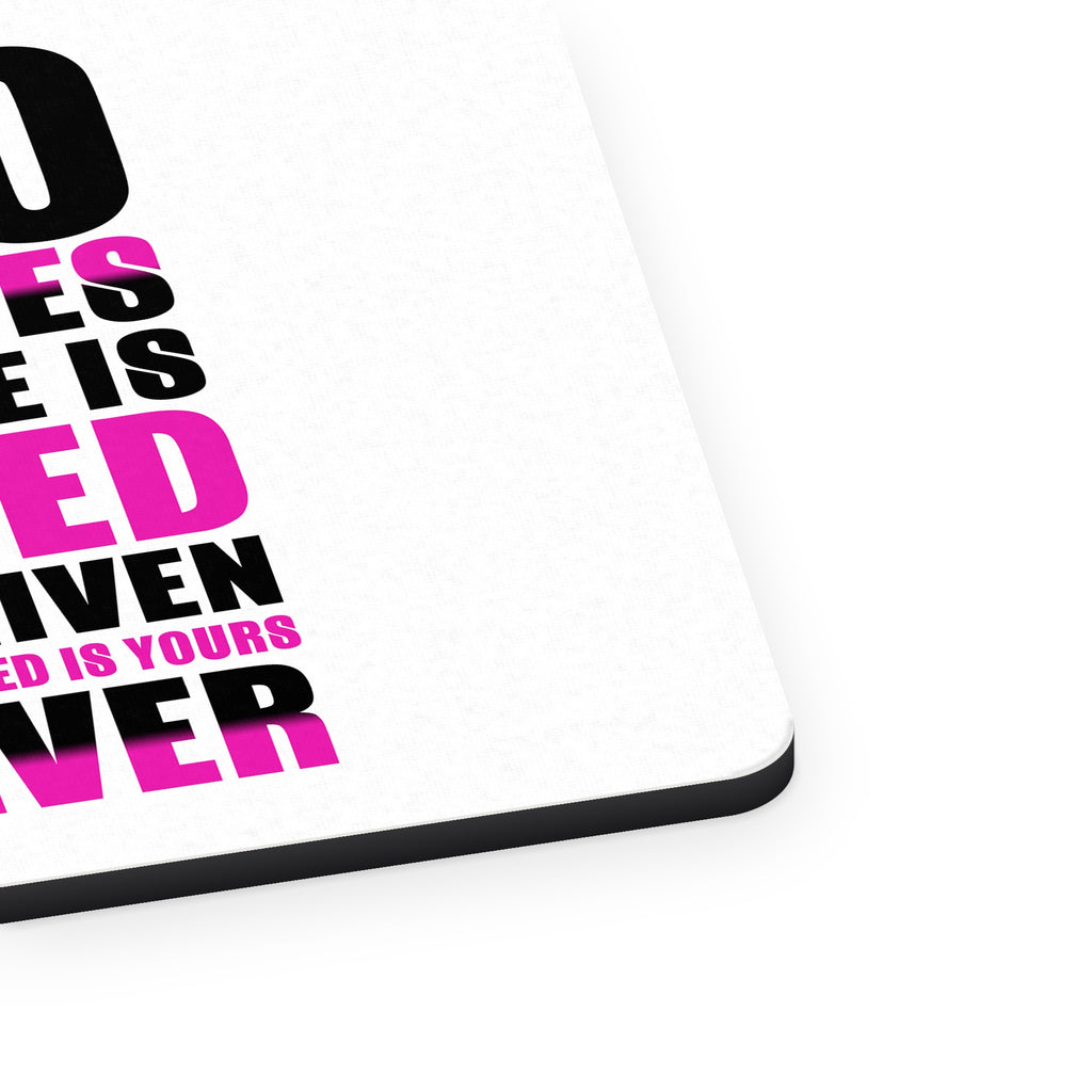 No Ex Nurses Title is Earned Forever mouse pad, close-up of the fabric surface and rubber edge