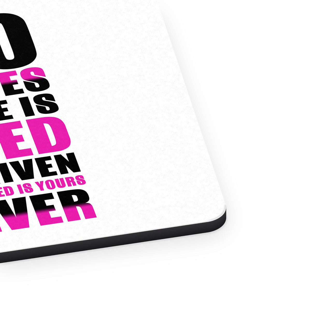No Ex Nurses Title is Earned Forever mouse pad, close-up of the fabric surface and rubber edge