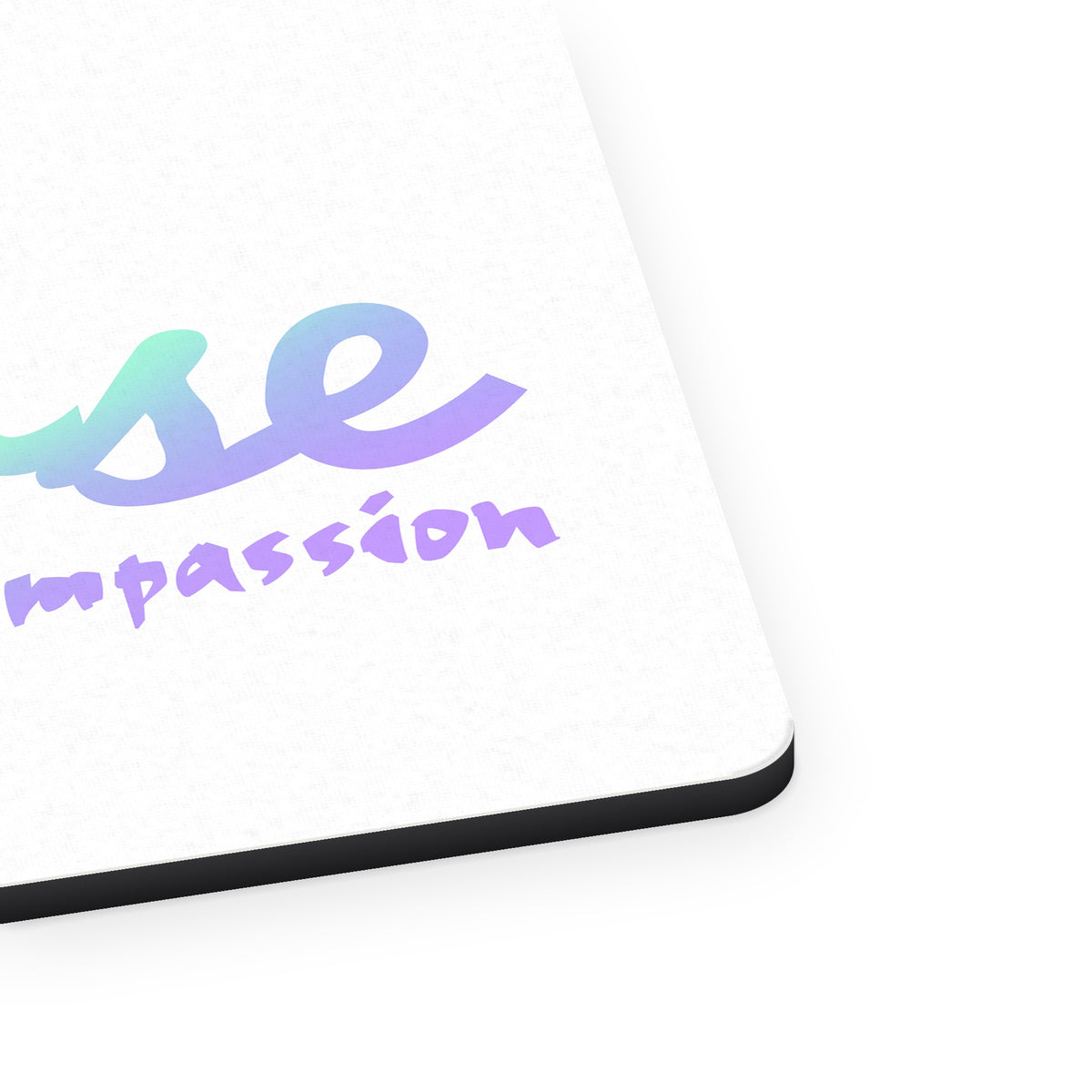 Nurse An Art of Compassion mouse pad, close-up of the fabric surface and rubber edge