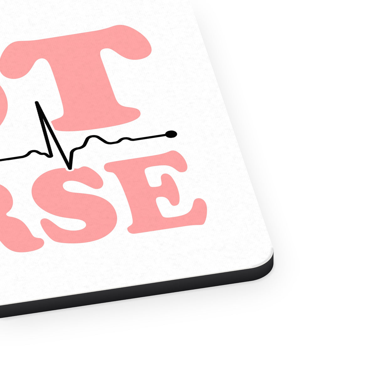 Hot Nurse mouse pad, close-up of the fabric surface and rubber edge