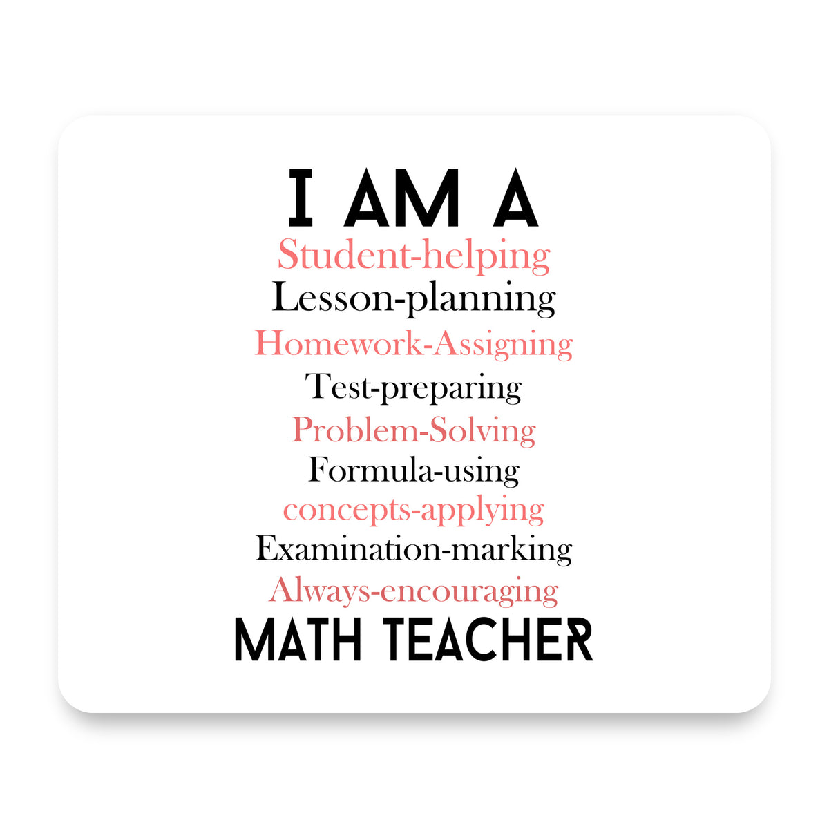 Teacher Student Helping Homework Encourage mouse pad, front view