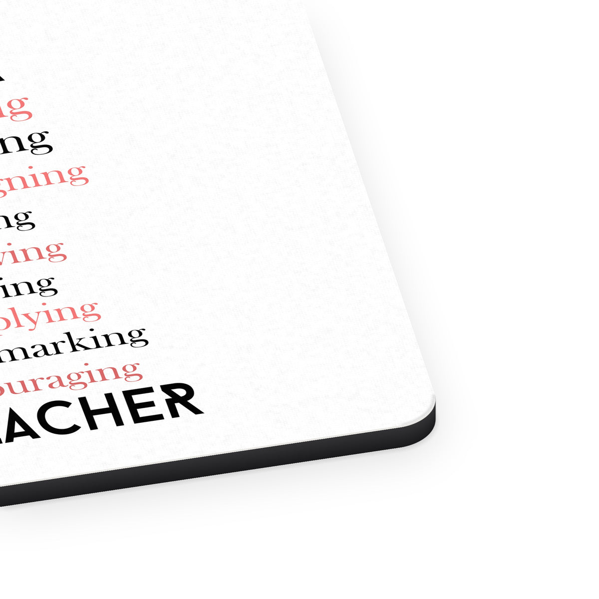 Teacher Student Helping Homework Encourage mouse pad, close-up of the fabric surface and rubber edge
