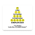 No Thanks Looks Like a Pyramid Scheme mouse pad, front view