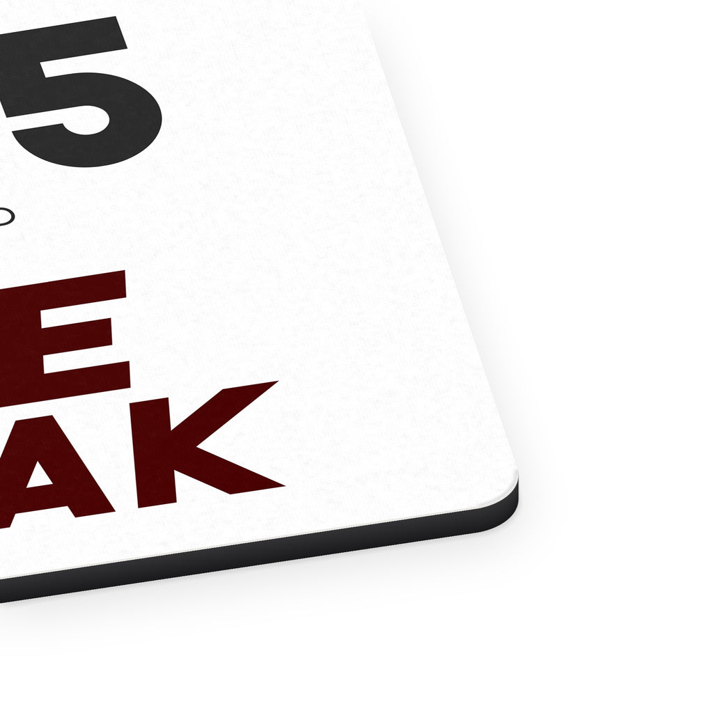 9 to 5 Is For the Weak mouse pad, close-up of the fabric surface and rubber edge