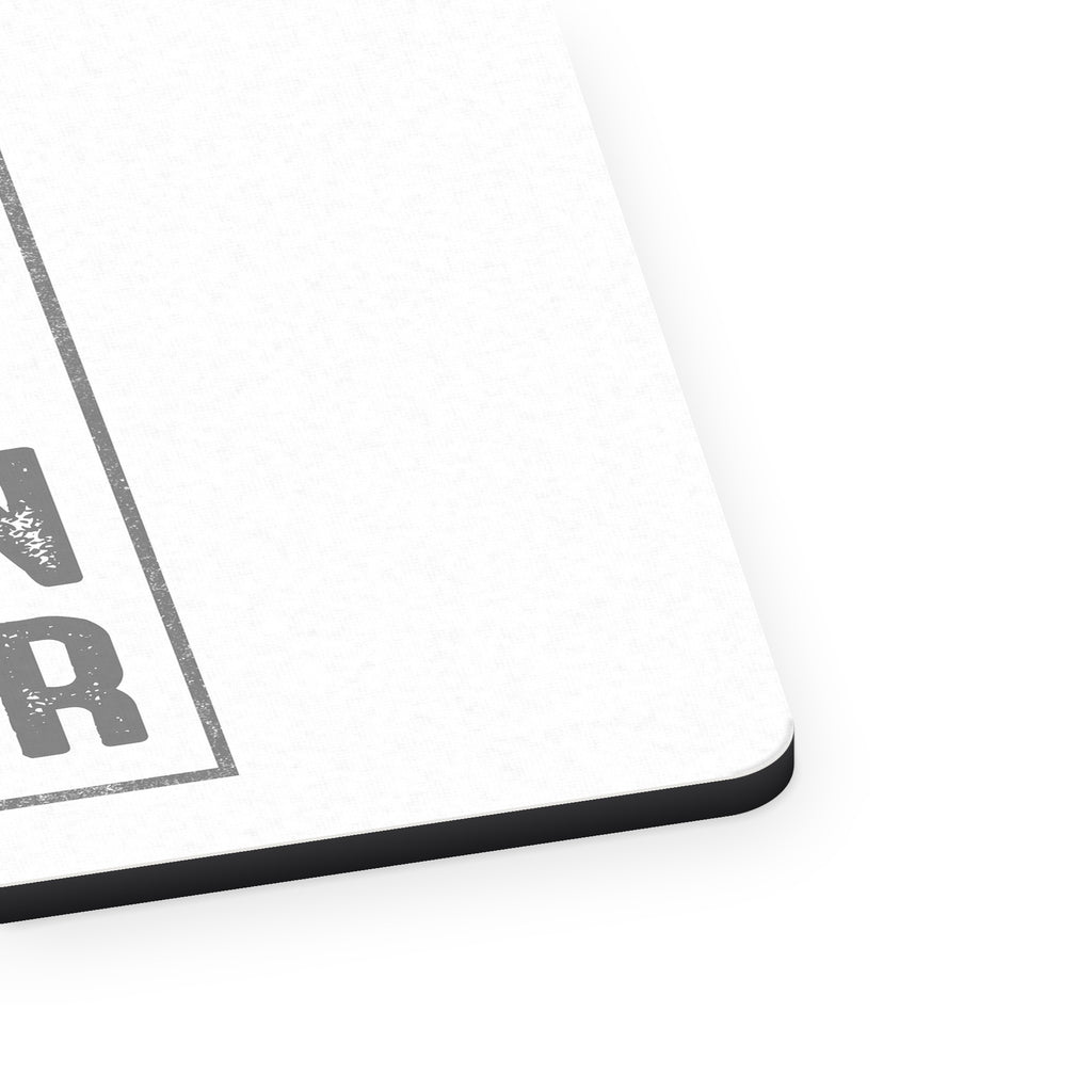 Entrepreneur Word Art mouse pad, close-up of the fabric surface and rubber edge