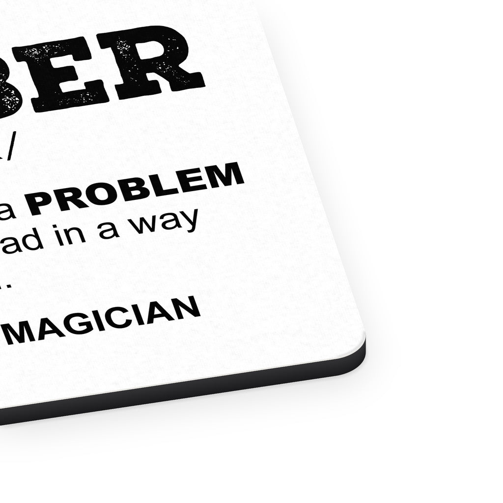 Plumber Definition - Solves A Problem mouse pad, close-up of the fabric surface and rubber edge