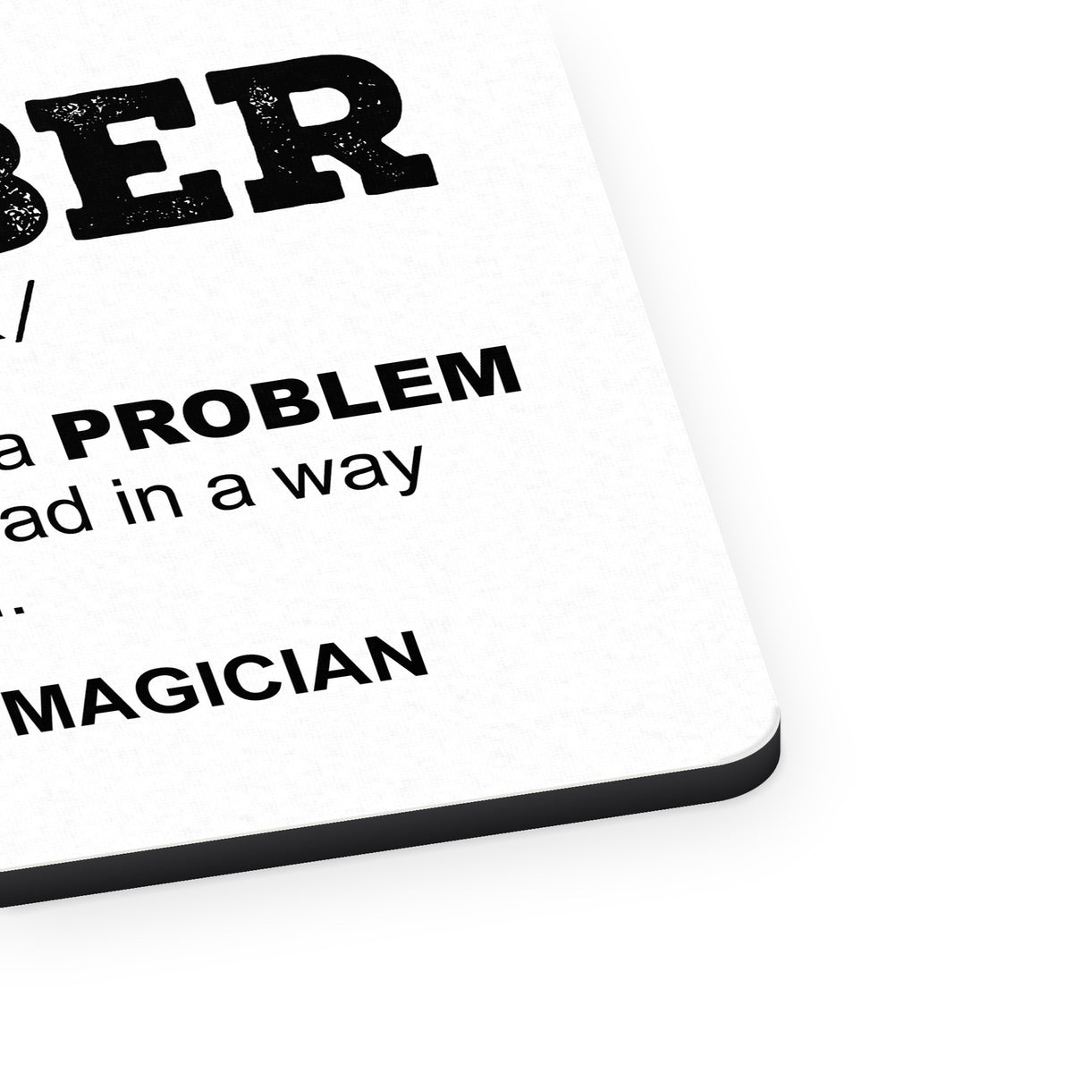 Plumber Definition - Solves A Problem mouse pad, close-up of the fabric surface and rubber edge
