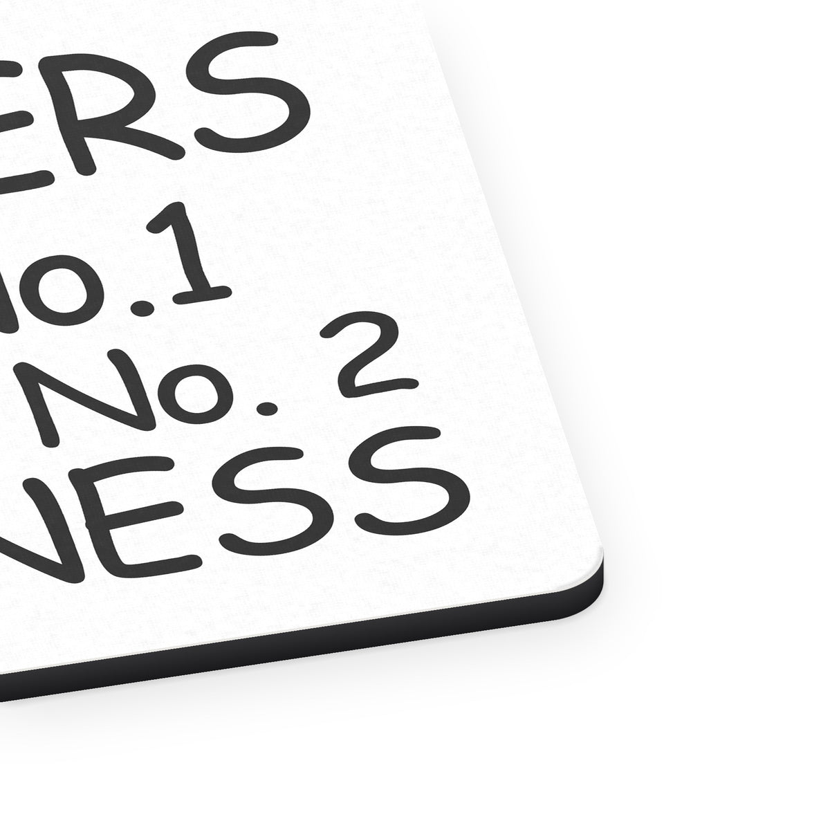 Plumbers #1 in the #2 Business mouse pad, close-up of the fabric surface and rubber edge