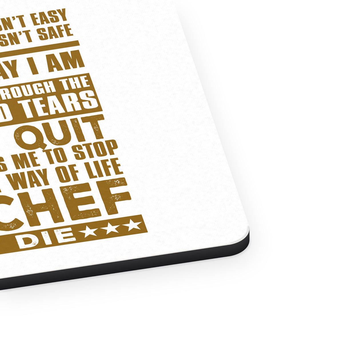 Chef - What I Do Isn't Easy mouse pad, close-up of the fabric surface and rubber edge