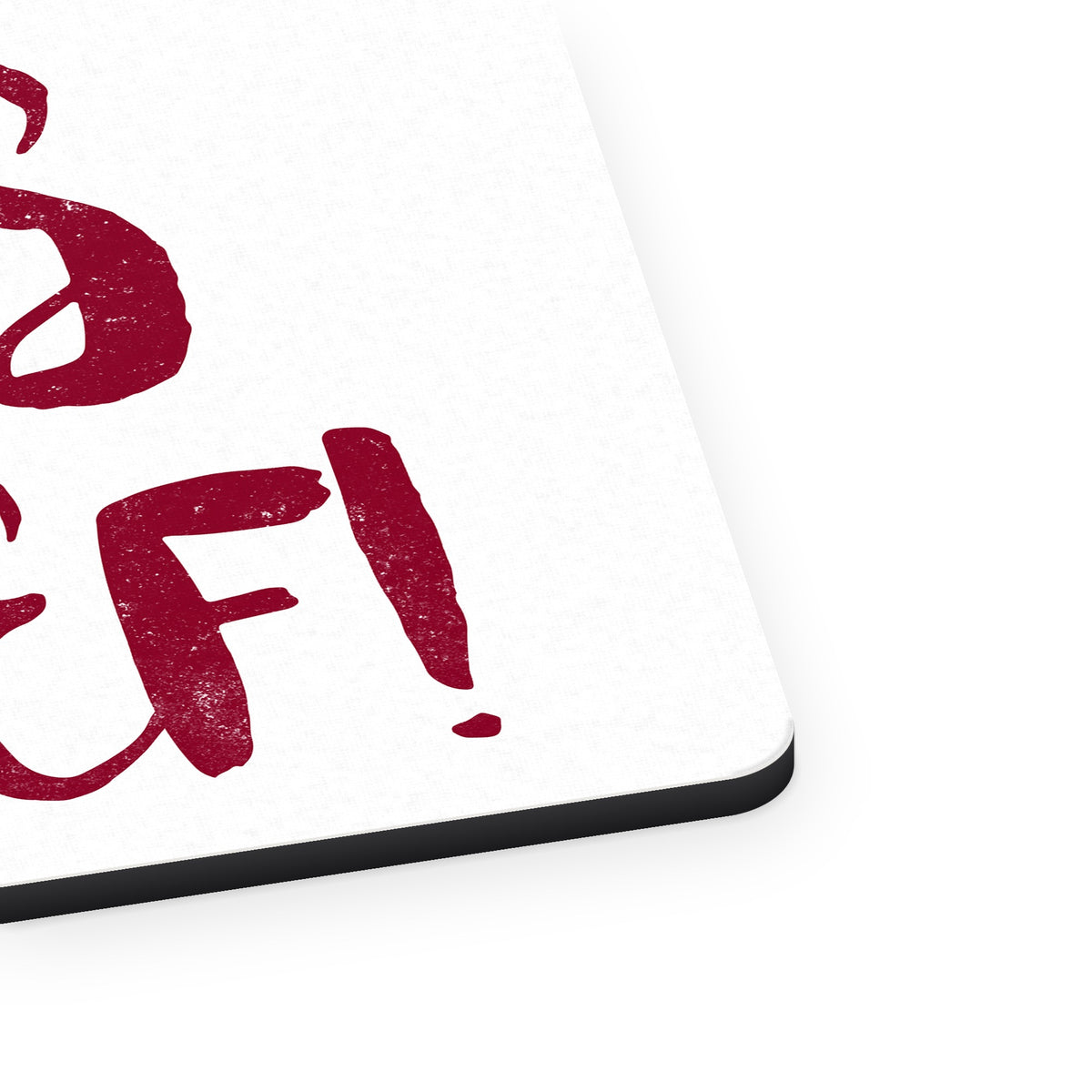 Yes Chef mouse pad, close-up of the fabric surface and rubber edge