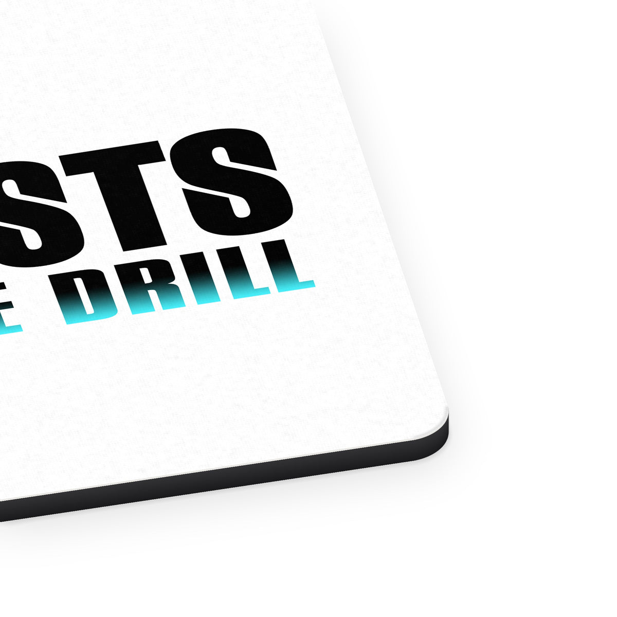 Dentists Know the Drill mouse pad, close-up of the fabric surface and rubber edge
