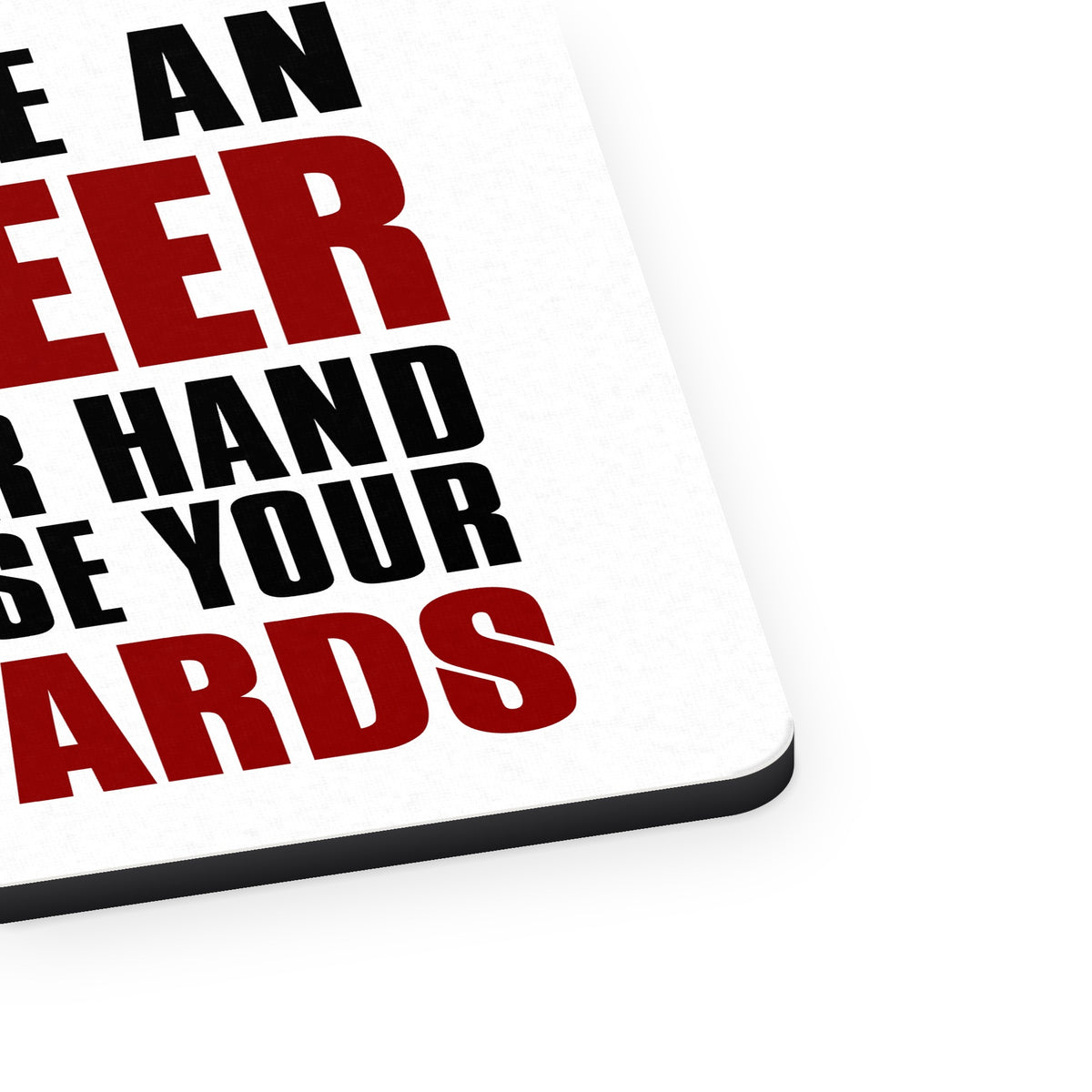 Date Engineer or Raise Your Standards mouse pad, close-up of the fabric surface and rubber edge