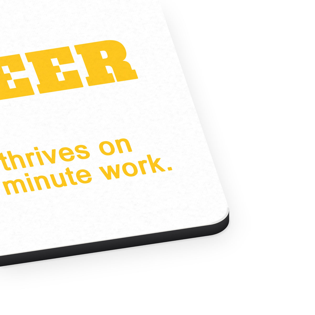 Engineer Definition - Caffeine and Last Minute mouse pad, close-up of the fabric surface and rubber edge