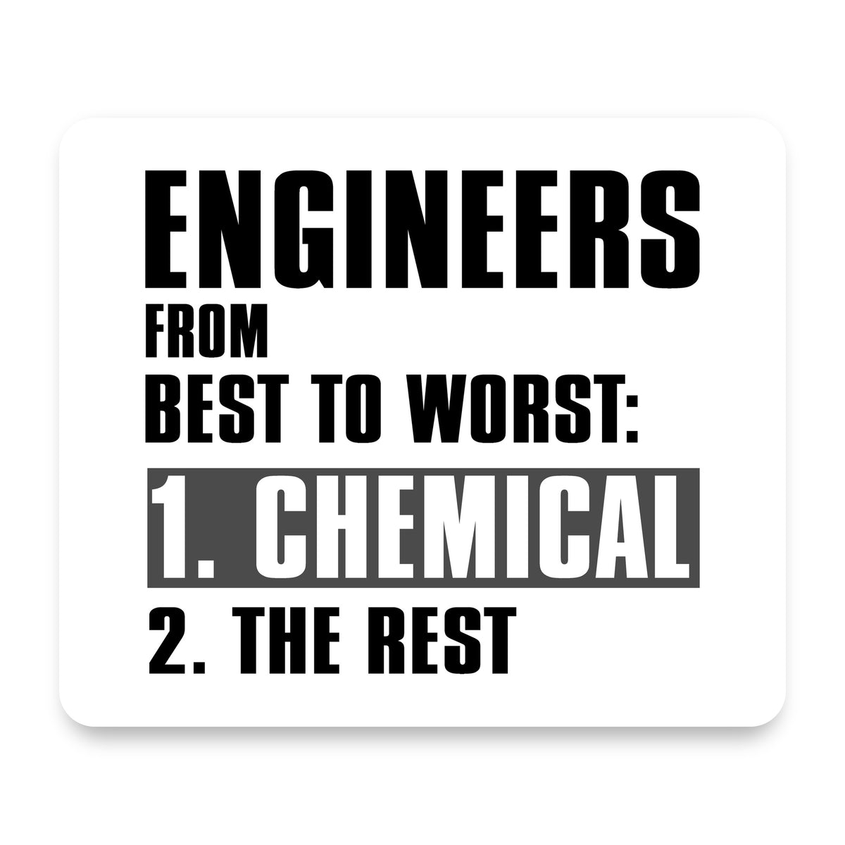 Chemical Engineers are the Best mouse pad, front view