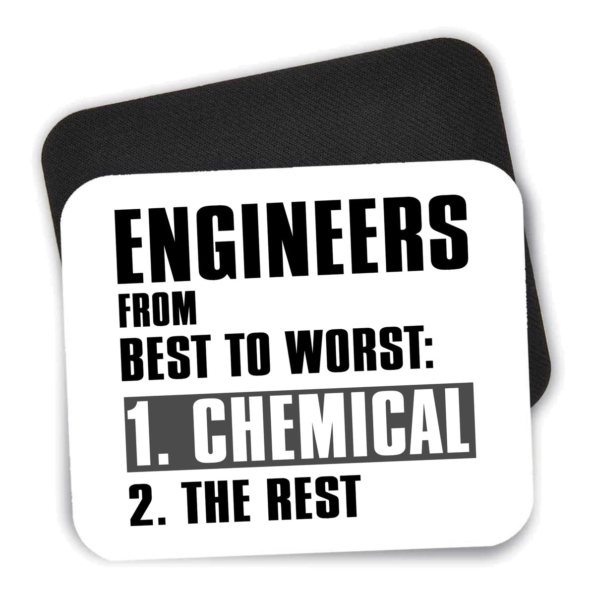 Chemical Engineers are the Best mouse pad shown with its black non-slip rubber underside